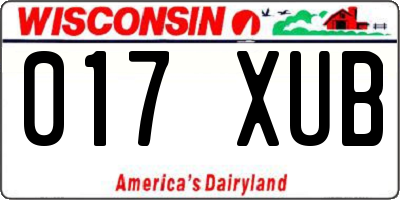 WI license plate 017XUB