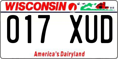 WI license plate 017XUD