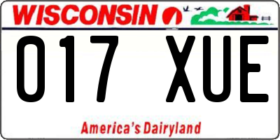 WI license plate 017XUE