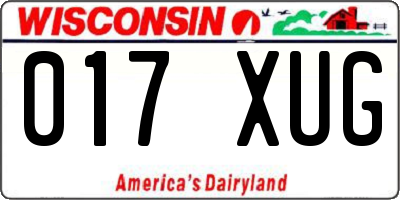 WI license plate 017XUG