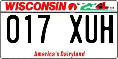 WI license plate 017XUH