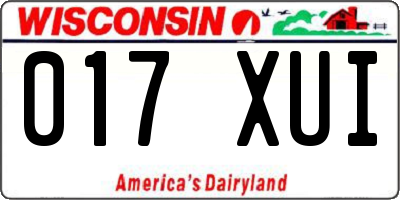 WI license plate 017XUI