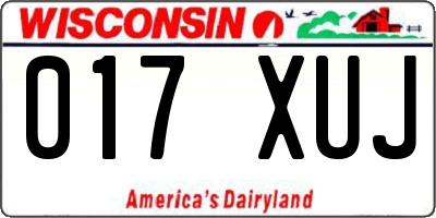 WI license plate 017XUJ