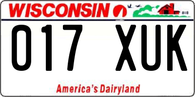 WI license plate 017XUK