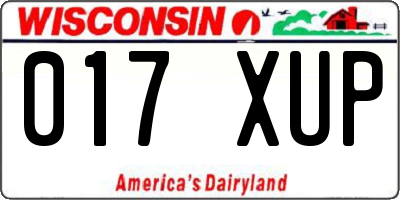 WI license plate 017XUP