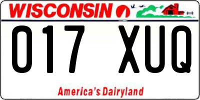 WI license plate 017XUQ