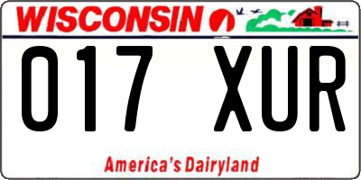 WI license plate 017XUR
