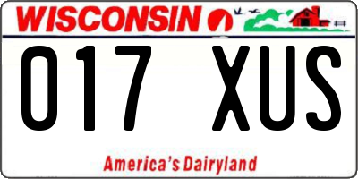 WI license plate 017XUS