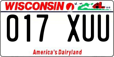 WI license plate 017XUU