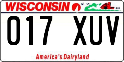WI license plate 017XUV