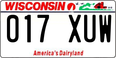 WI license plate 017XUW