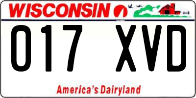 WI license plate 017XVD