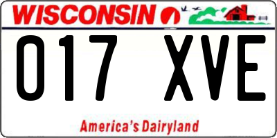 WI license plate 017XVE