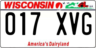 WI license plate 017XVG