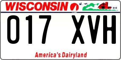 WI license plate 017XVH