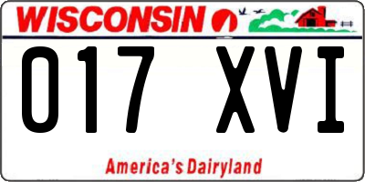 WI license plate 017XVI