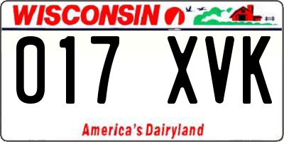 WI license plate 017XVK
