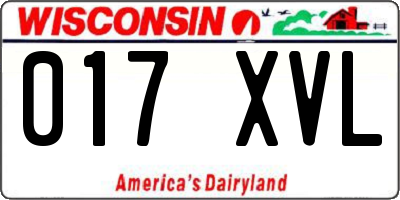 WI license plate 017XVL