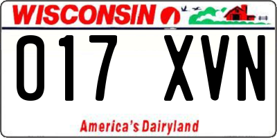 WI license plate 017XVN