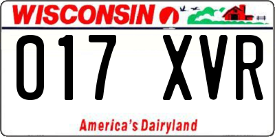 WI license plate 017XVR