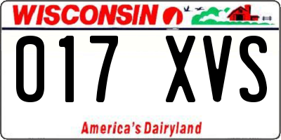 WI license plate 017XVS