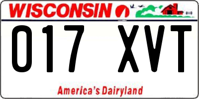 WI license plate 017XVT