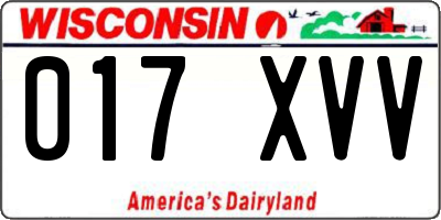 WI license plate 017XVV