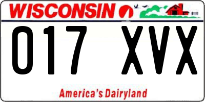 WI license plate 017XVX