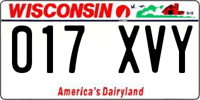 WI license plate 017XVY