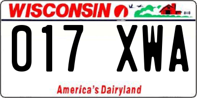 WI license plate 017XWA
