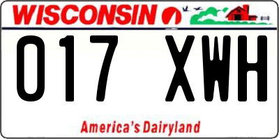 WI license plate 017XWH