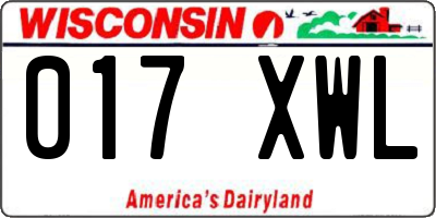 WI license plate 017XWL