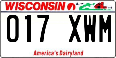 WI license plate 017XWM