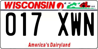 WI license plate 017XWN