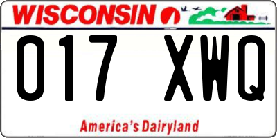 WI license plate 017XWQ
