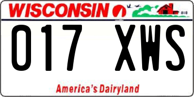 WI license plate 017XWS