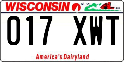 WI license plate 017XWT