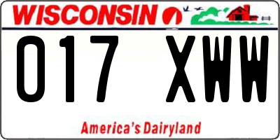 WI license plate 017XWW