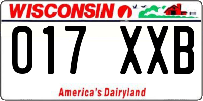 WI license plate 017XXB
