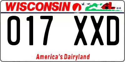 WI license plate 017XXD