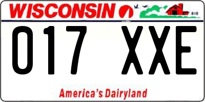 WI license plate 017XXE