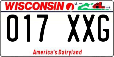 WI license plate 017XXG