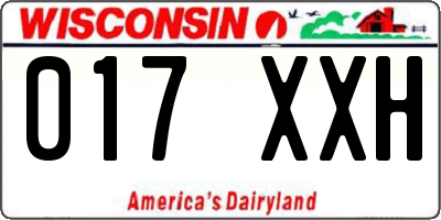 WI license plate 017XXH