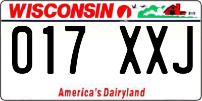 WI license plate 017XXJ