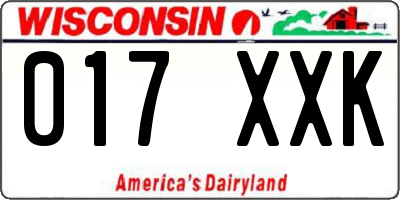 WI license plate 017XXK