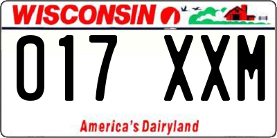 WI license plate 017XXM