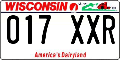 WI license plate 017XXR