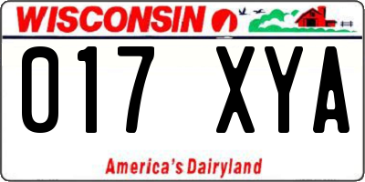 WI license plate 017XYA