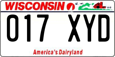 WI license plate 017XYD