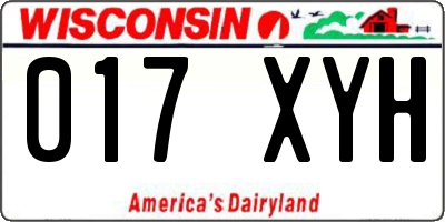 WI license plate 017XYH